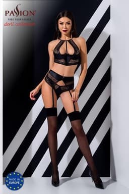 Passion Scarlet Dessous-Set im Detail, dehnbarem Stoff und Netz-Material