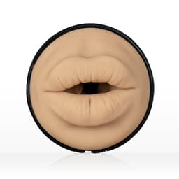 Kiiroo Feel Victoria June Mouth Stroker in der Hand, Größenvergleich bei 24 cm Höhe