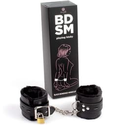 Secret Play Bondage-Handschellen, Plüschfutter der Manschette in Nahaufnahme