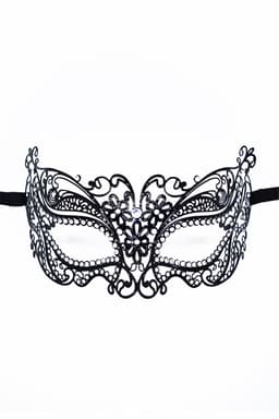 Venezianische Maske BL274618 von Be Lily in Schwarz, komplette Gesamtansicht