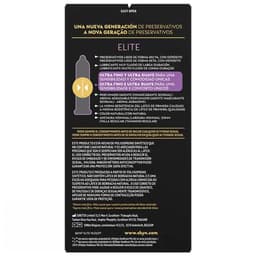 Skyn Elite Kondompackung von der Rückseite mit Angaben zum SkynFeel-Material