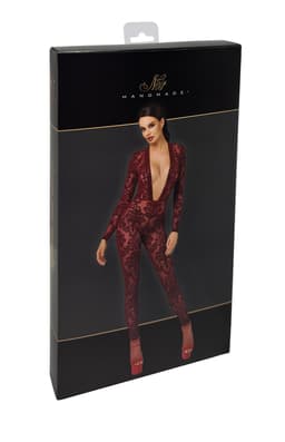Noir Handmade Kink Royal Overall, Nahaufnahme des Flocktüll-Materials