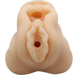 Vaginallippen und Klitoris des Baile Mini-Masturbators in Nahaufnahme