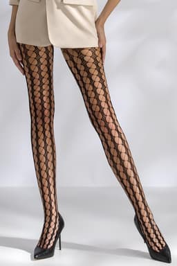 Passion Strumpfhose TI048, Detailansicht des Netzmaterials, Material 90 % Polyamid