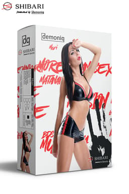 Demoniq Mari Dessous-Set im Detail, Schwarz-Rot – Dessous-Reizwäsche für Damen