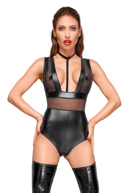 Noir Handmade Body in schwarz, Gesamtansicht von vorne – Dessous von Noir Handmade aus 80 % Polyamid