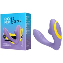 ROMP Reverb G-Punkt-Vibrator in Lila, im Badezimmer, vollständig wasserdicht