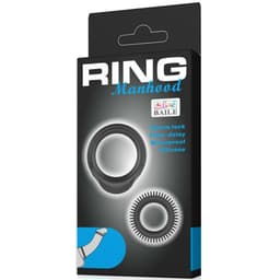 Baile Manhood Ringe im Größenvergleich in Nahaufnahme fotografiert