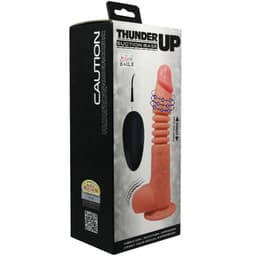 Baile Thunder Up Vibrator im Größenvergleich neben einer Hand zur Maßstabseinordnung