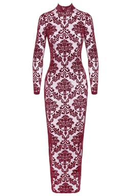 Noir Handmade Kink Royal Flockkleid in voller Länge von vorne