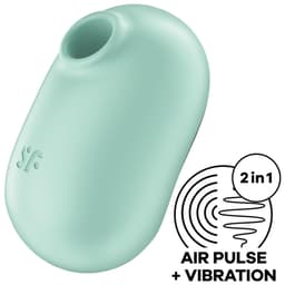 Satisfyer Pro To Go 2 Klitoris-Stimulator aus Silikon und ABS in der Gesamtansicht mit abgerundeter Form