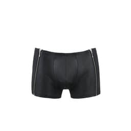 Passion 049 Matt Boxershorts in Schwarz, Rückenansicht in voller Länge am Model