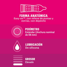 Rückseite der Verpackung der Durex Pleasure Me Kondome mit Angaben zur Nennbreite