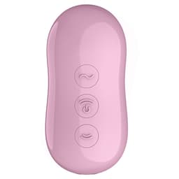 Satisfyer Cotton Candy Klitoris-Stimulator aus Silikon und ABS seitlich mit Druckwellenöffnung im Detail