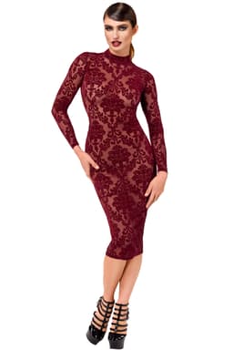 Noir Handmade Kink Royal Midikleid, Rückenansicht mit offenem Rücken
