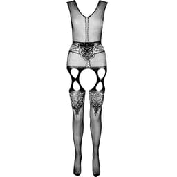 Passion Eco BS014 Bodystocking aus der Eco Collection in Rot, Gewebestruktur in Nahaufnahme