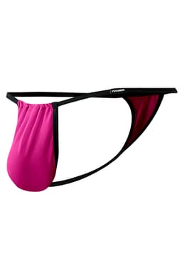 Cut4Men String mit Pouch-Design in Hot Pink, Detailansicht des Pouch-Schnitts