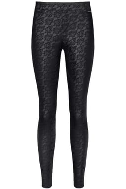 Demoniq Black Rose Constanza – Leggings mit Musterdetail, Detailansicht des Materialmixes