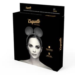 Coquette Chic Desire Stirnband mit Mäuseohren aus veganem Leder, Draufsicht auf beide Ohren