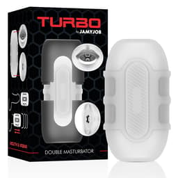 Jamyjob Turbo Masturbator in der Seitenansicht mit ABS-Gehäuse
