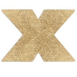 Bijoux Indiscrets Flash Cross Nippelpasties in Gold, Gesamtansicht des Paares