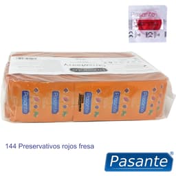 Pasante Blueberry – Kondome mit Blaubeergeschmack, 144 Stück – Erdbeere / Standard, Ansicht 5