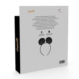 Coquette Chic Desire Stirnband mit Mäuseohren aus veganem Leder, Verpackung mit Markenlogo und Produktabbildung