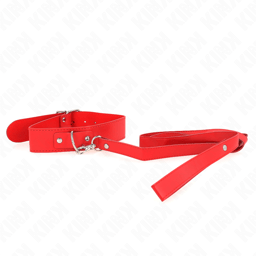 KINK Halsband mit roter Leine, Detailansicht der 116 cm langen Leine
