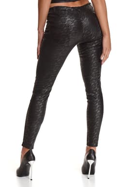 Demoniq Black Rose Constanza – Leggings mit Musterdetail, Rückansicht mit Verschluss im Detail