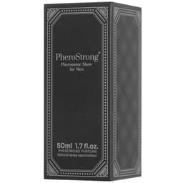 Verpackung des PheroStrong Show for Men Pheromon-Parfums mit Markenschriftzug