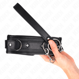 Kink Basismodell 1 Halsband mit Leine flach ausgelegt, gesamte Länge sichtbar
