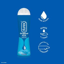 Durex Play Natural H2O Gleitgel, Etikett mit Produktinformationen im Detail