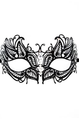 Venezianische Maske BL274625 von Be Lily in Schwarz, komplette Gesamtansicht