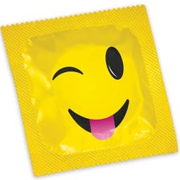 Pasante Smiley Kondome mit vier Smiley-Designs, Beutel mit 144 Stück in der Gesamtansicht