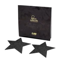 Bijoux Indiscrets Flash Black Star, schwarze Glitzeroberfläche der Sternform im Detail
