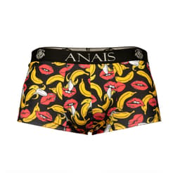 Anais Men Banana Boxershorts mit Bananenprint, Nahaufnahme des Stoffs und der Verarbeitung