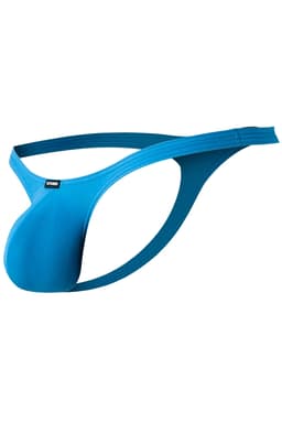 Cut4Men Bulge String Plus String in Blau, Rückansicht mit erkennbaren Schnittdetails