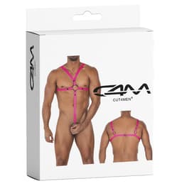 Cut4Men Body-Harness, Frontalansicht mit Fokus auf Machart und Farbe Weiß