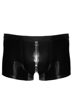 Noir Handmade Voltage Lack-Shorts, Nahaufnahme des glänzenden Lack-Materials