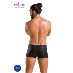 Passion 048 David Boxershorts in Schwarz, Rückansicht mit Blick auf die Passform