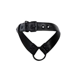 Cut4Men Body-Harness in Schwarz, Nahaufnahme der Material- und Nahtverarbeitung