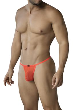 Cut4Men Mesh G-String in Orange, Gesamtansicht der Herrenunterwäsche von vorn
