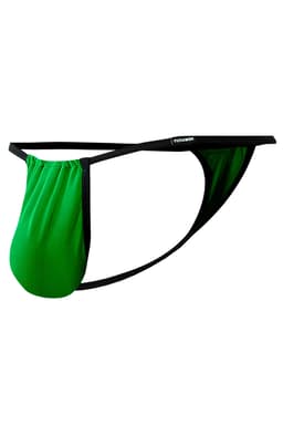 Cut4Men String mit transparentem Netz-Pouch, Farbvariante Türkis, seitliche Ansicht