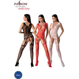 Passion BS099 – Bodystocking mit Netzdessin und Spitze – Weiss, Ansicht 20