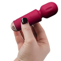 Rocks-Off Mini Wand Mini-Stabvibrator, seitliche Ansicht, 11,5 cm Höhe erkennbar