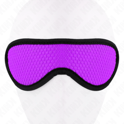 Kink Augenbinde mit violettem Rand flach liegend mit ausgebreitetem Band