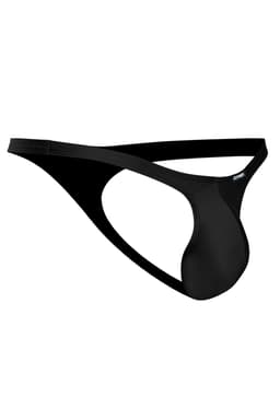 Cut4Men Micro-String aus Mikrofaser, Farbvariante Schwarz, Gesamtansicht von vorne