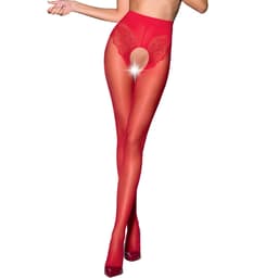 Passion Tiopen 006 Ouvert-Strumpfhose, Nahaufnahme des dekorativen Höschenteils an der Hüfte