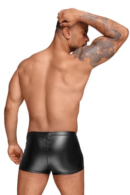 Noir Handmade Boxershorts in schwarz, Ansicht von der Seite – Dessous von Noir Handmade aus 80 % Polyamid
