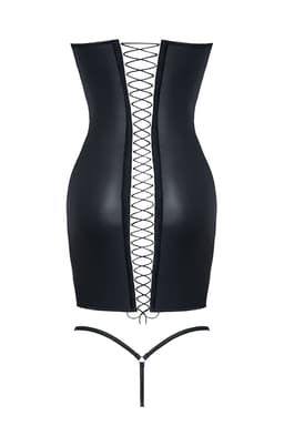 Demoniq Greta Minikleid in schwarz, Detailansicht der Träger und Nähte